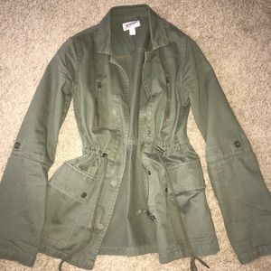 Green military jacket
